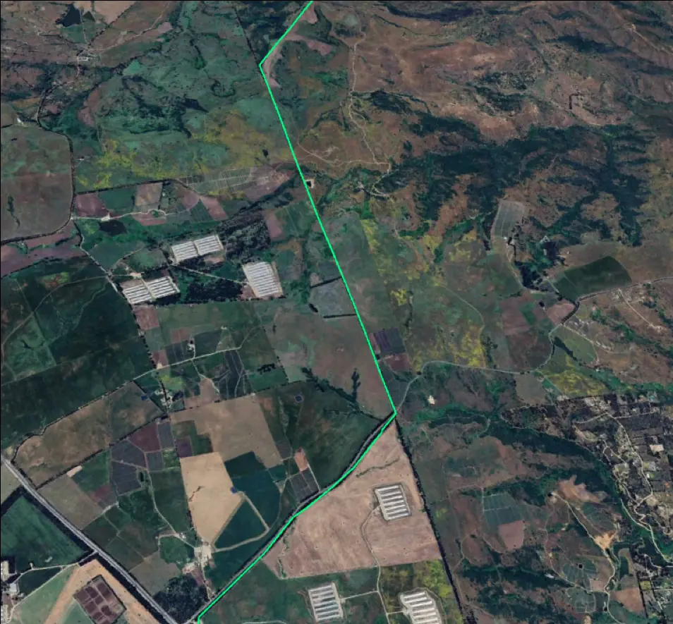 Trazado del proyecto de servidumbre Estero Yale
